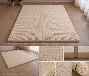 2" Soft Matress Topper Queen Size 60 ×80 Luxurious Comfort Support Organic