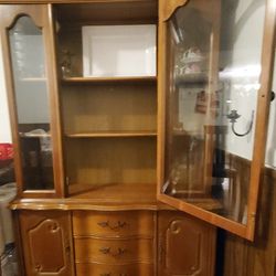 cabinet storage with glass shelves color brown 