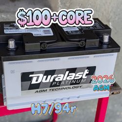 AGM Car Battery Group Size 94r/H7