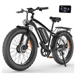 GREATWORK 52V 5000W Peak Dual Motor Electric Bike for Adults, 1300Wh Battery, Up to 45MPH & 100 Miles Range, 24"/26" Fat Tire Electric Mountain Bike w