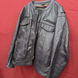 Motorcycle Black Leather Jacket 