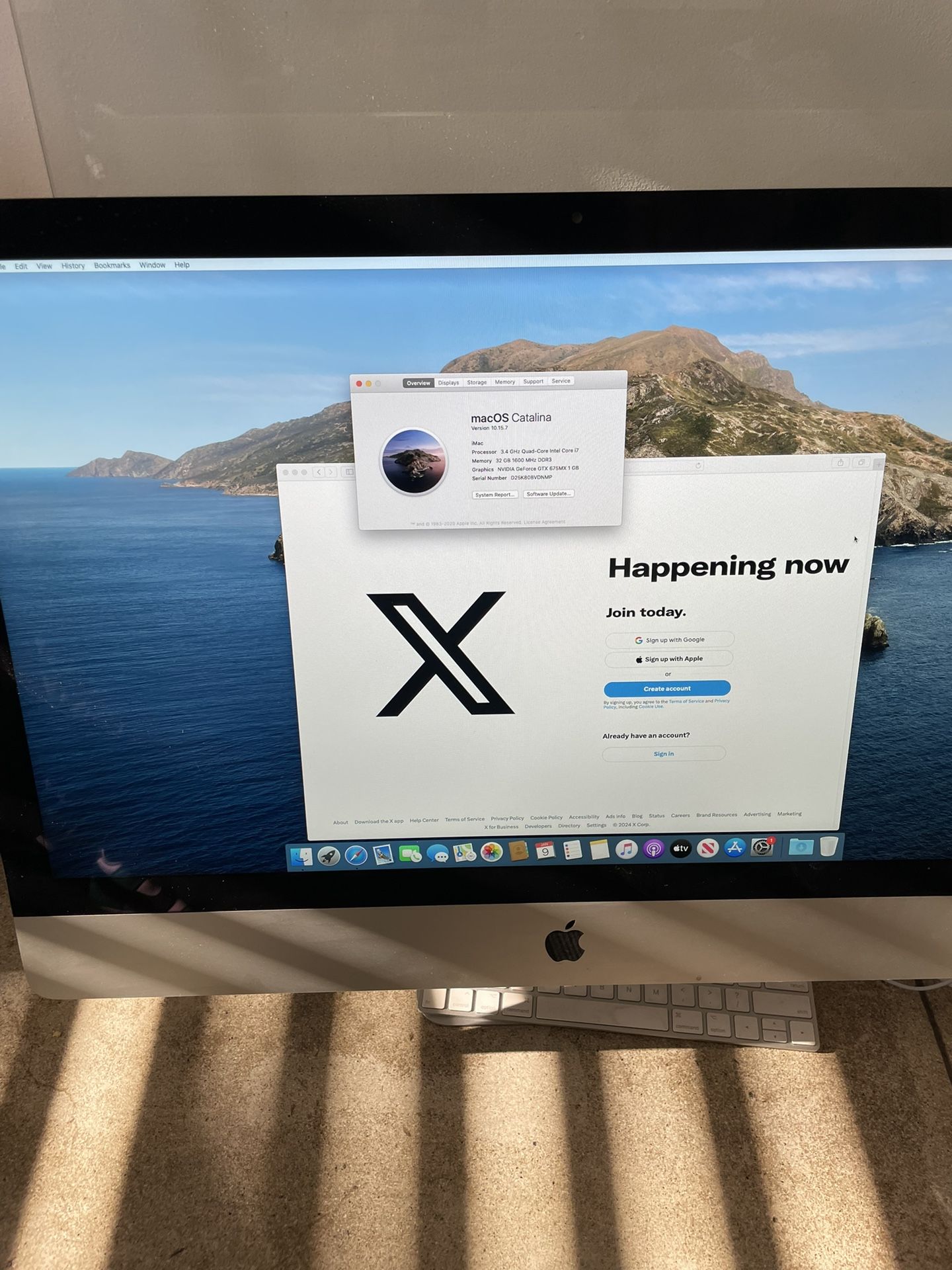 iMac Late 2012 27 Inch LED Screen/ 3.4GHz Quad Core i7 / 32GB RAM 
