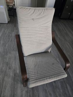 Ikea POÄNG Armchair, brown/Knisa light beige