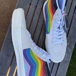 Vans Skate Sk8-Hi pride white NEW mens size 13