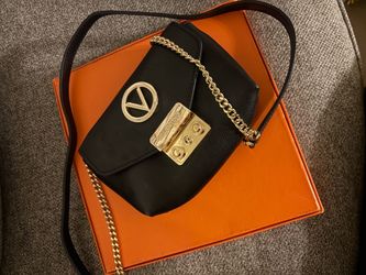 Valentino Black Crossbody Bag with Gold Chain