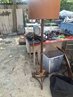 Heavy duty wrought iron lamp
