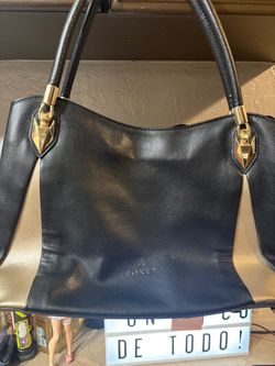 Foxer Black and Gold Leather Hand Bag