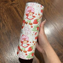 Custom 20oz Strawberry Shortcake Stainless Steel Tumbler