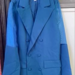 Sky blue Silk Blazer 