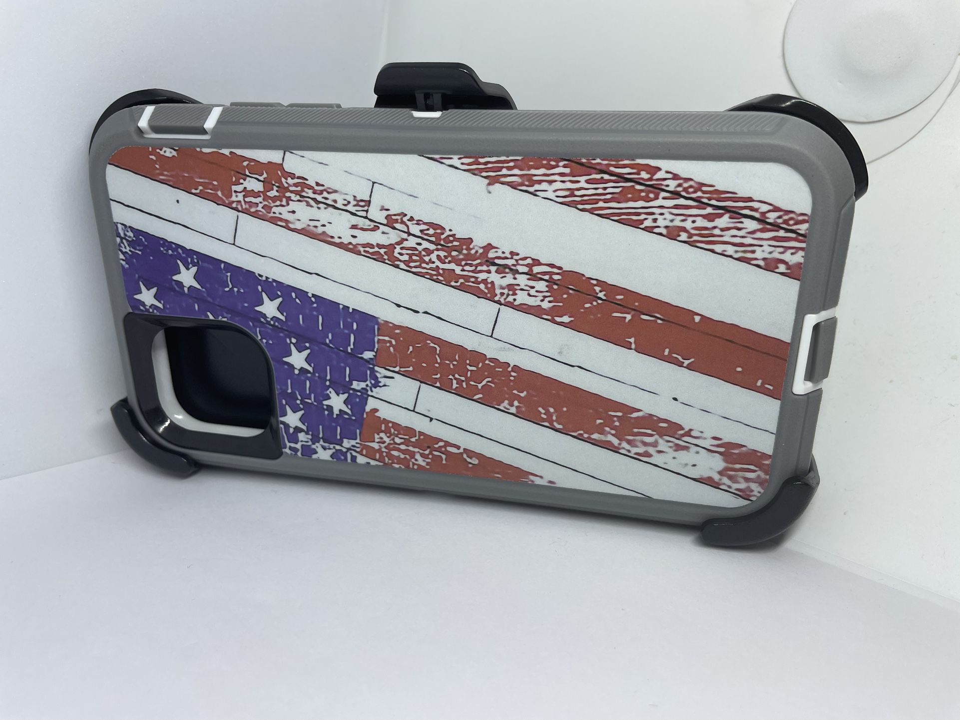 For IPhone 11 USA Flag Camouflage Case With Belt Clíp 