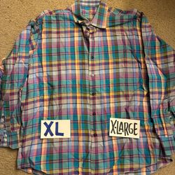 Alan Flusser Plaid Button-Down Shirt XL