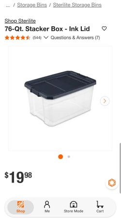 BRAND NEW Sterilite 76 Qt. Stacker Box Storage Bin