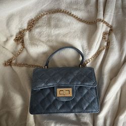 cute denim and gold purse