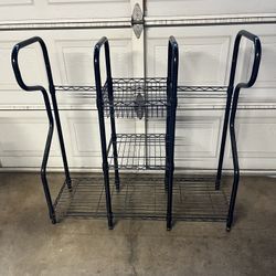 Golf Bag Rack For 2 Bags And Accessories 
