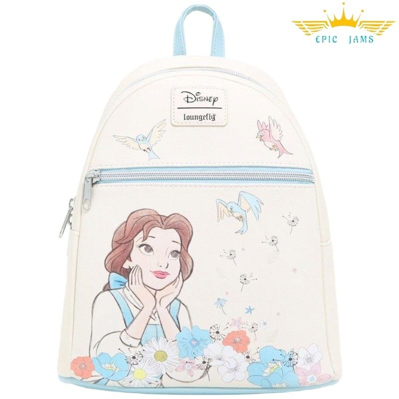 disney belle mini backpack Loungefly Beauty and the Beast Reading in Forest a padded back Disney Beauty and the Beast