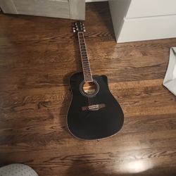 Acoustic Guitar Bundle, With Case, Picks, Built In Electric Tuner, And Batreries!