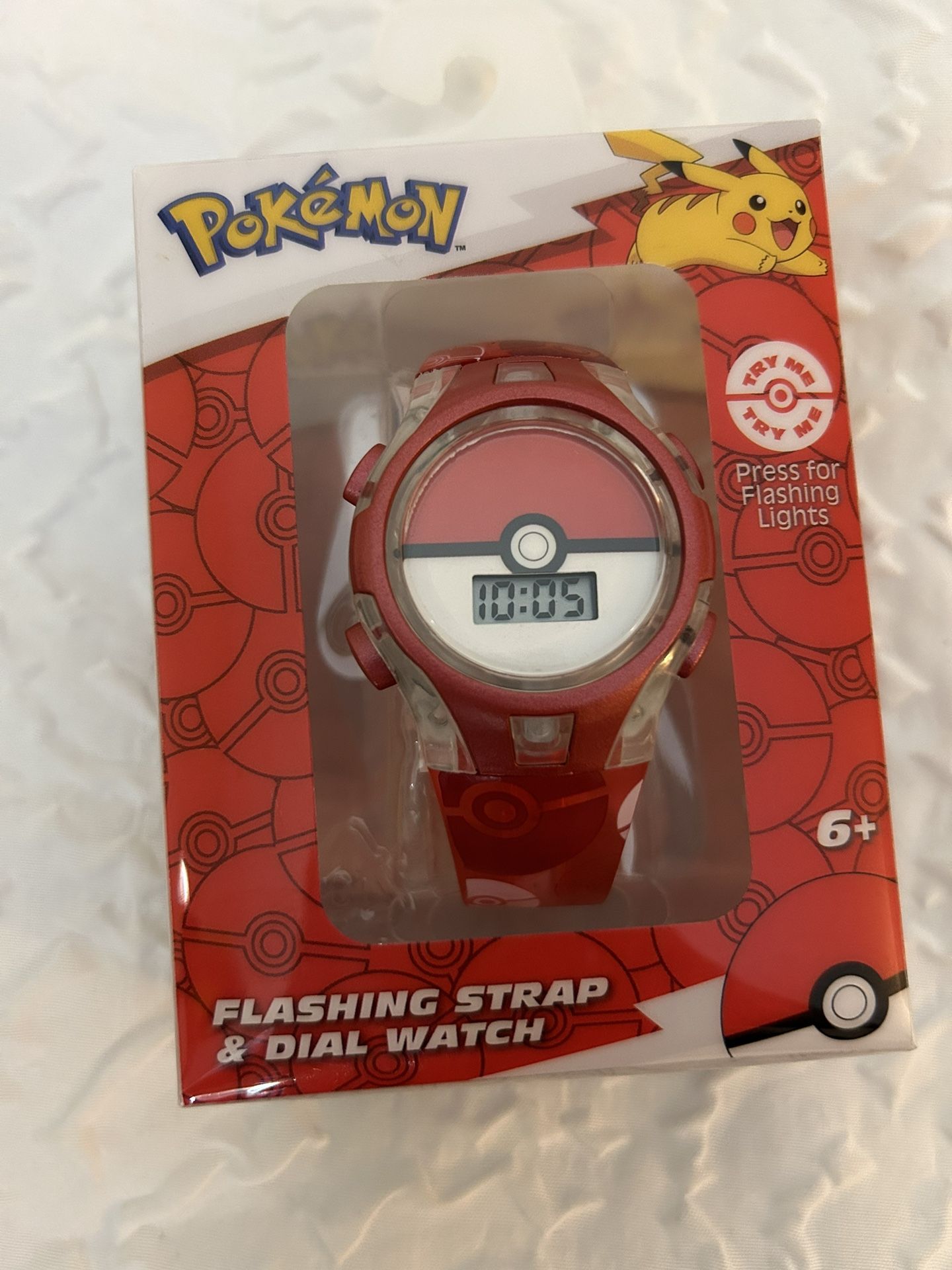 Pokemon Poke Ball Flashing Strap Dial Wrist Watch Gift Pokeball Clock