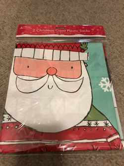Giant Christmas plastic sacks (2 pieces set)62cmX75cm