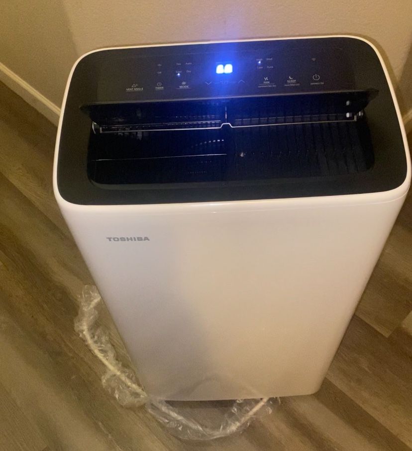 Toshiba 8,000 (DOE) BTU Portable Air Conditioner Cools 350 sq. ft. with Dehumidifier and Remote Control in White