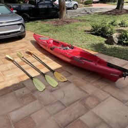 Wilderness Systems Tarpon 140 Fishing Kayak w/ Rudder + 3 Paddles