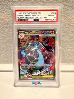 Mega Charizard X EX Pokemon MEP EN  Promo 023 BSP Full Art PSA 8