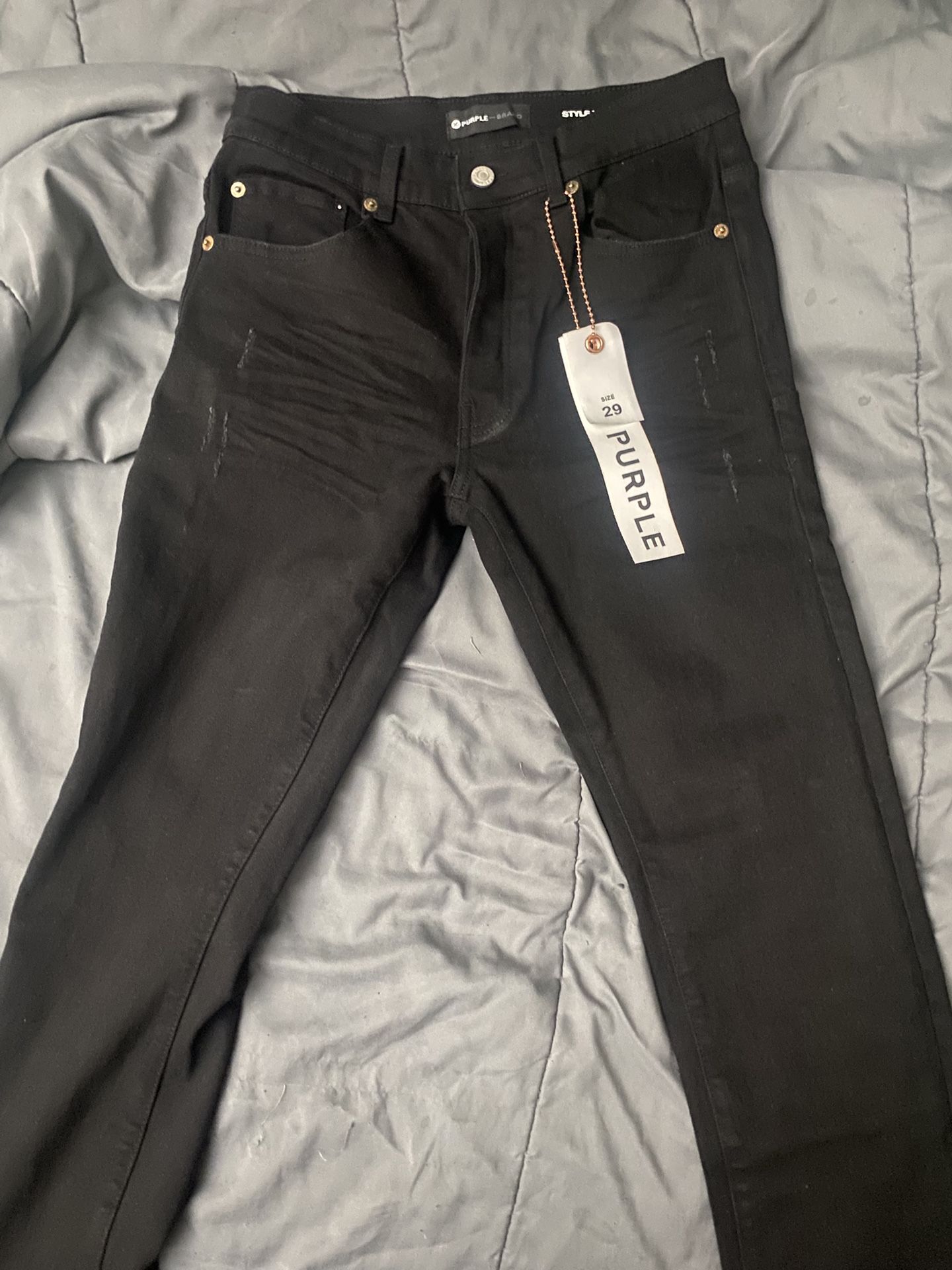 Black Purple Jeans Size 29