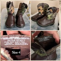 4T Kids Camo Cowboy Boots