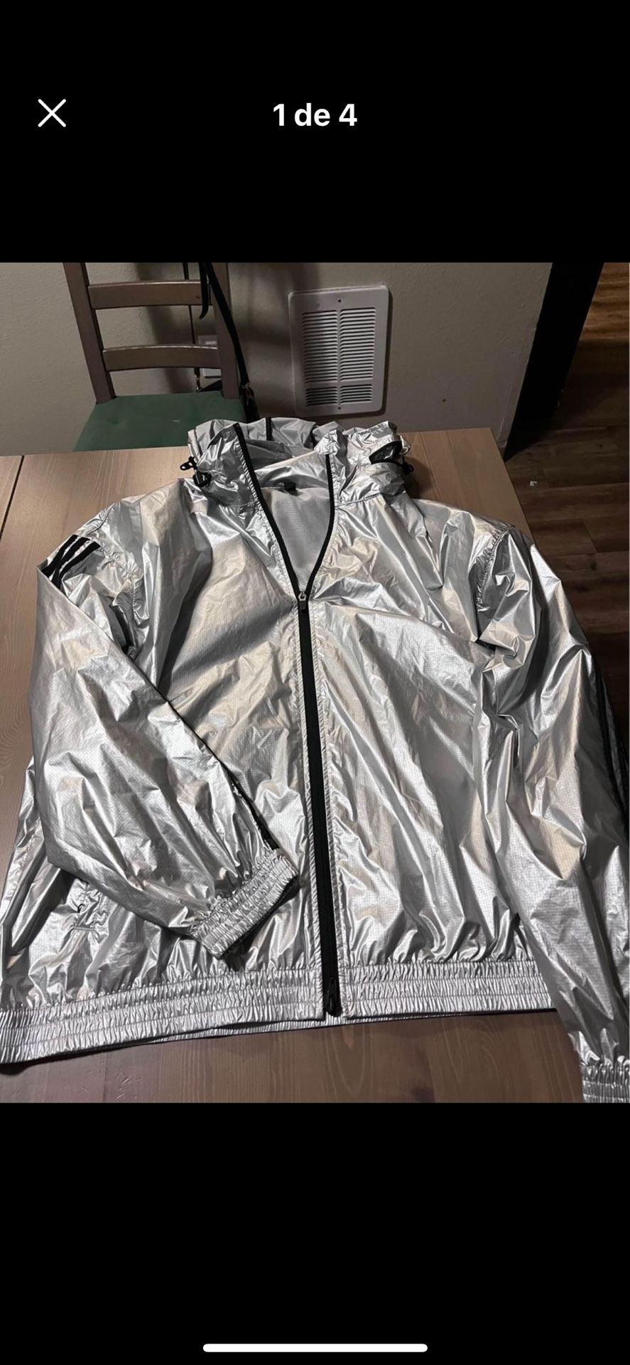 Adidas men's silver jacket size XL
