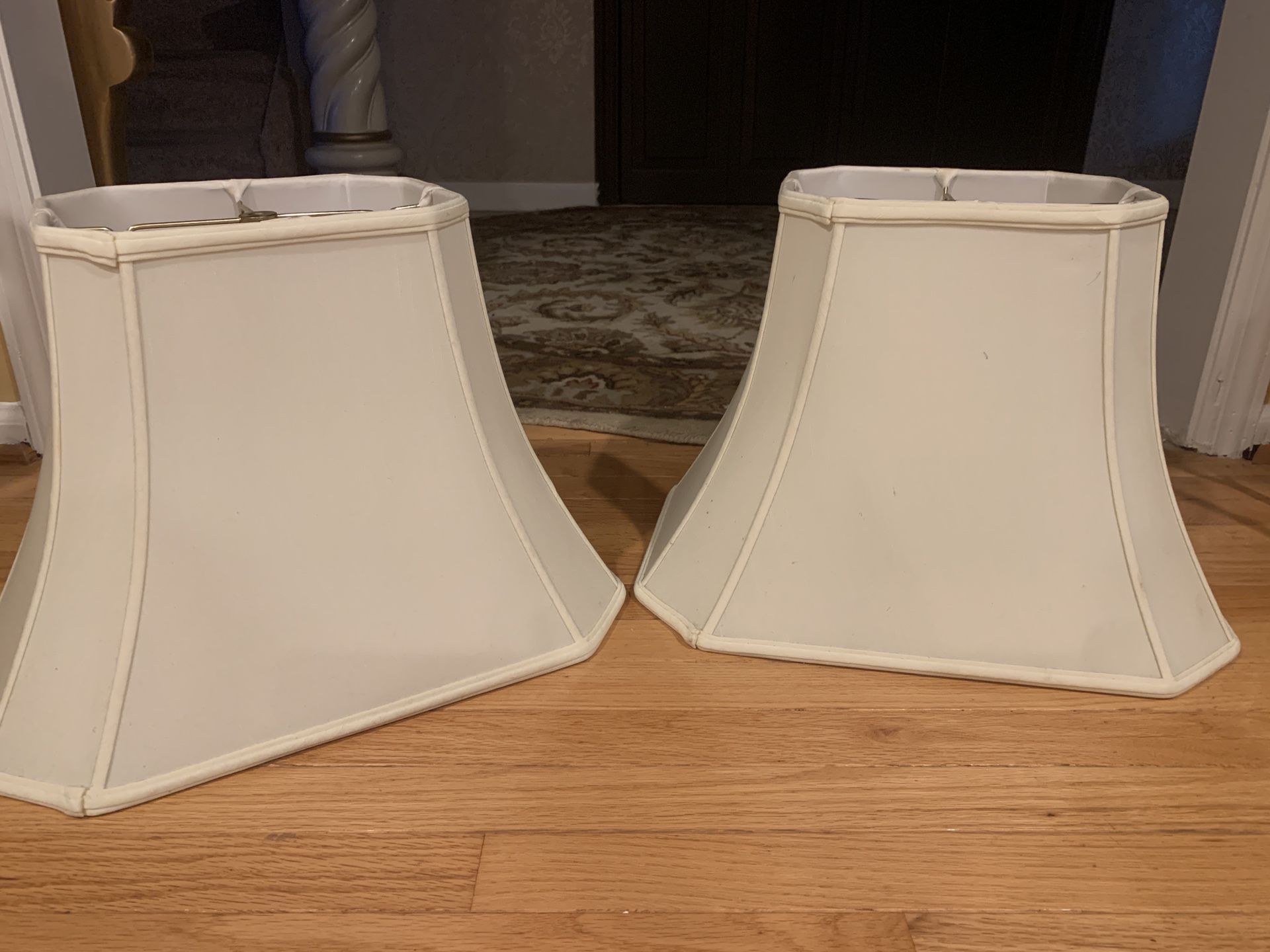 Set of very sturdy, off-white lamp shades