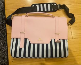 Matein Pink and Striped Messenger Bag