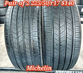 Pair of 2 Michelin tires 225/50/r17 ‼️ free instalation and balance ‼️