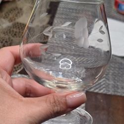 Princess House Heritage Set Of 8 Clear Glass Stemware Goblets Etched.