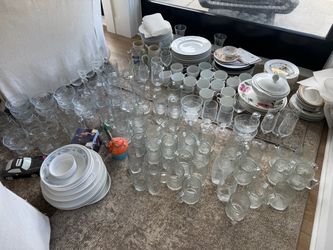 Lots of glasses and dishwater!