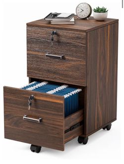 🗄️ VINGLI 2-Drawer Rolling File Cabinet – Dark Brown 💲 $55