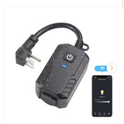 Smart Dimmer Outdoor Wi-Fi Plug for String Lights with Alexa and Google Assistant Compatibility