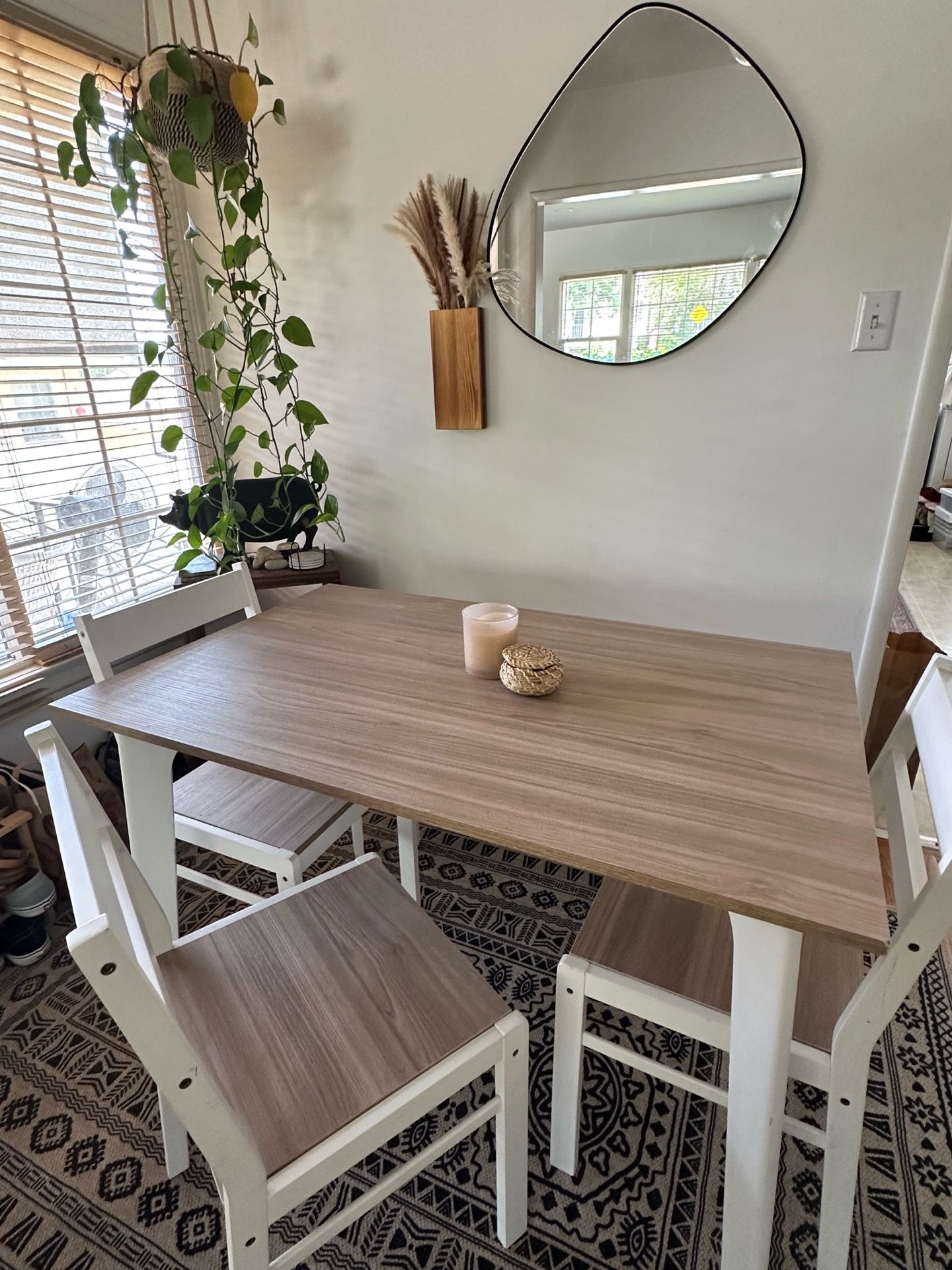 Dining table with bench