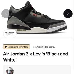 Levi's x Air Jordan 3 Retro 'Black Denim' - Size 13 Men’s