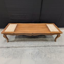 HERITAGE Wood Coffee Table with Stone Inlays