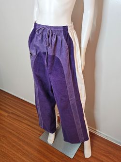 NWOT Visionary Club Purple Unisex Corduroy Track Pants w Contrast Side Panels