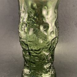 Vintage E. O. Brody Co. Green Crinkle Floral Vase 