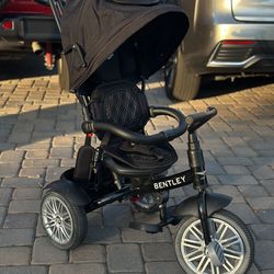 Bentley Black Baby Trike Stroller w/ Canopy