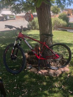 red like new Giant multi speed bicycle