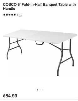 2 — COSCO 6' Fold-in-Half Banquet Table with Handle