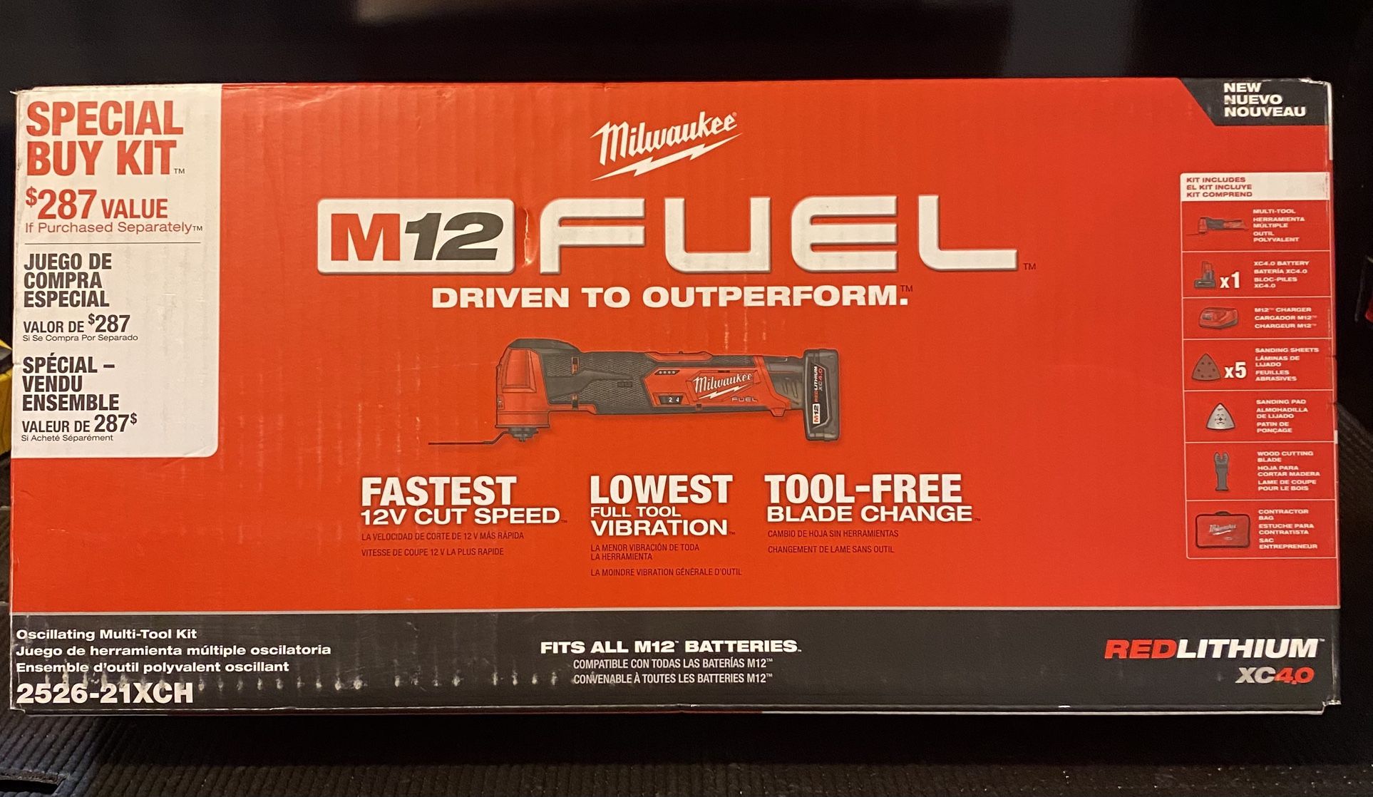 Milwaukee M12 FUEL Multi-Tool Kit with 4.0 Ah Battery