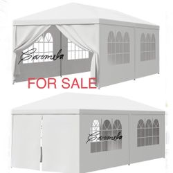 Canopy 10x20ft Canopy Tent with 6 Sidewalls Protable Tent for Parties Beach Camping Party (10x20,White)