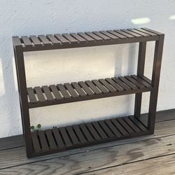 Solid Wood Shoe Rack Shelf 3 Tier Wall Fixture Brown (Silver Lake)