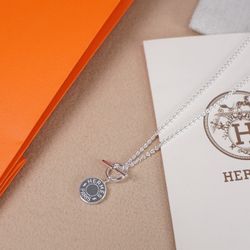 Hermès Small Silver Coin Necklace