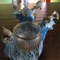 Dolphin candle holder
