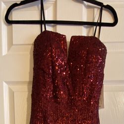 Sequin Sheath Red Dress Size S