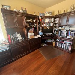 Office Desk Wall System With Printer Stand